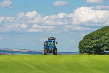 Tractor and an agriculture farm field