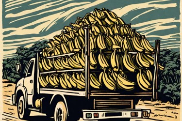 African banana truck, illustrating supply chain sustainability.